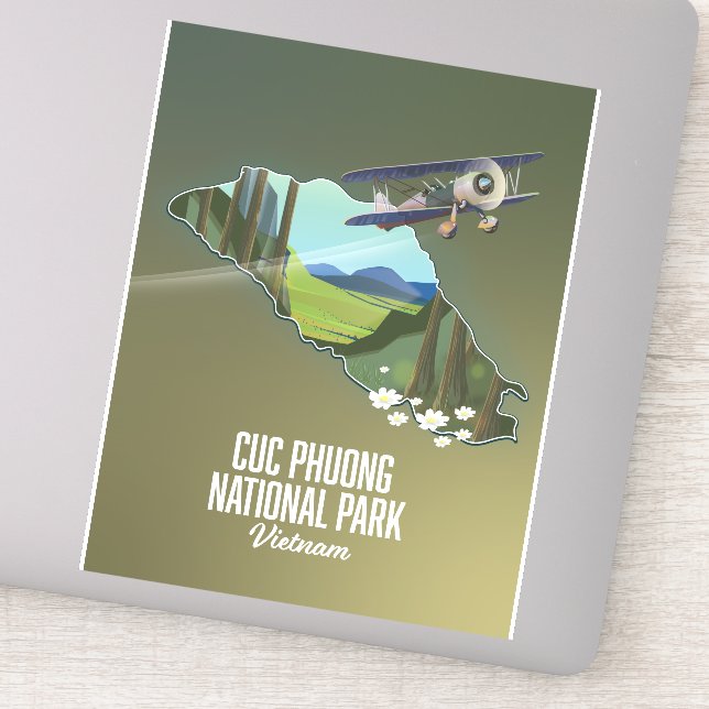 Adesivo Mapa do Parque Nacional Cuc Phuong Vietnam (Detalhe)