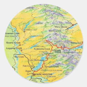 Adesivo Mapa do Parque Nacional Glaciar