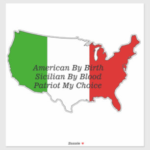 Adesivo Mapa do Patrimônio Italiano Americano Siciliano do