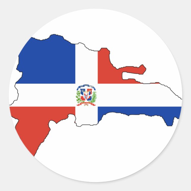 Adesivo Mapa do pavilhão da República Dominicana (Frente)