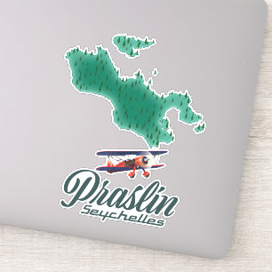 Adesivo Mapa do Praslin Seychelles