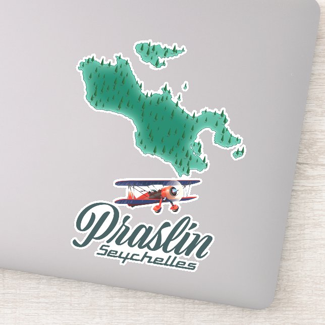 Adesivo Mapa do Praslin Seychelles (Detalhe)