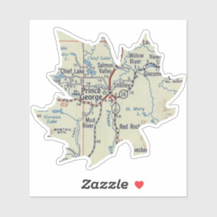 Adesivo Mapa do Príncipe George BC