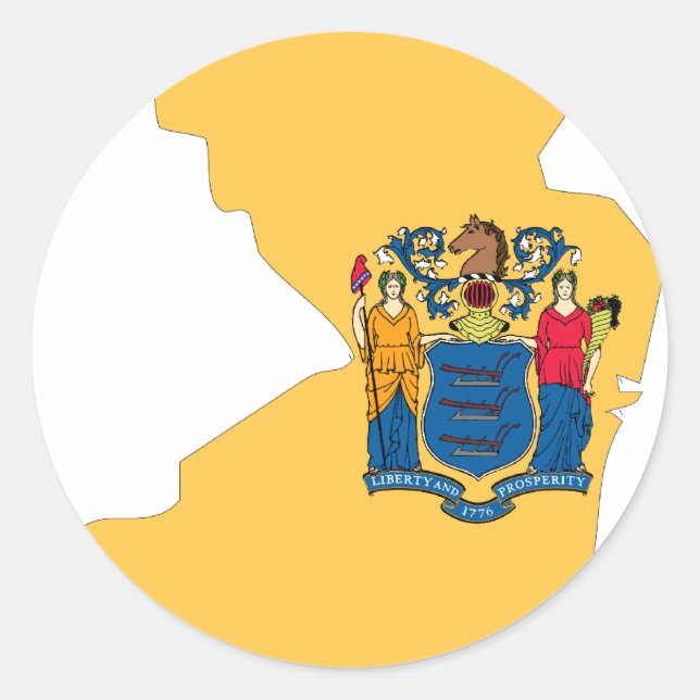 Adesivo Mapa do Sinalizador de Nova Jersey (Frente)