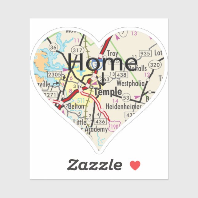 Adesivo Mapa do Templo do Texas (Folha)