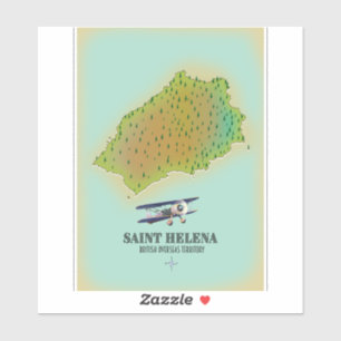 Adesivo Mapa do Território Ultramarino Britânico de Santa 