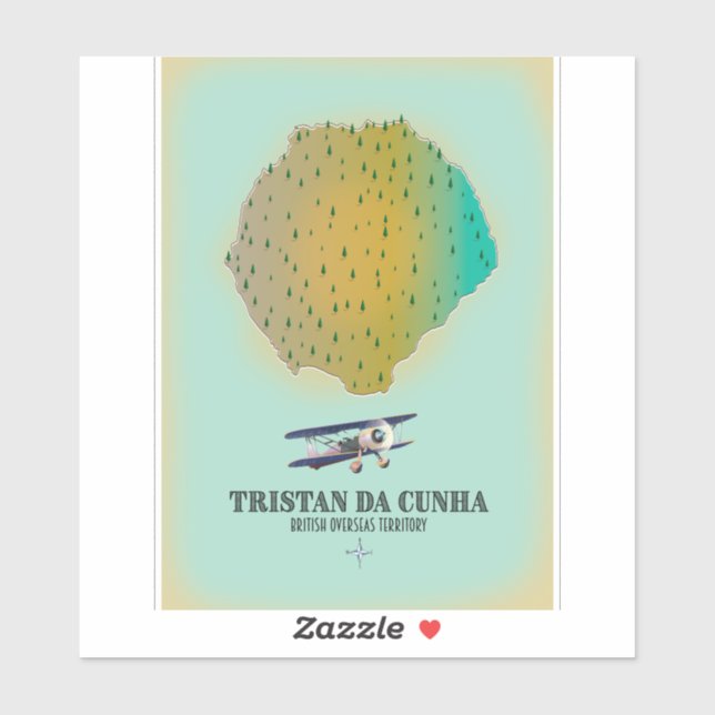 Adesivo Mapa do Território Ultramarino Britânico Tristan d (Folha)