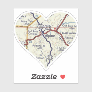 Adesivo Mapa do Texas alpino do 50 Vintage