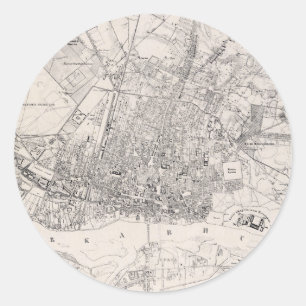 Adesivo Mapa do vintage do Polônia de Varsóvia (1836)