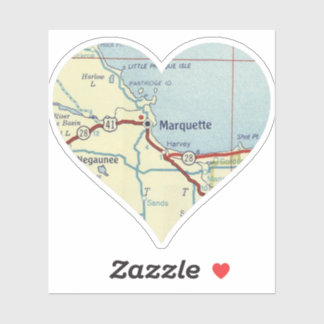 Adesivo Mapa do Vintage Marquette MI
