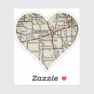 Adesivo Mapa do Vintage Sikeston