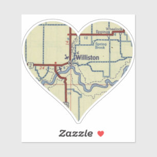 Adesivo Mapa do Williston ND