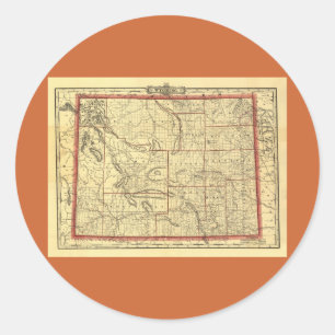 Adesivo Mapa do Wyoming em 1895
