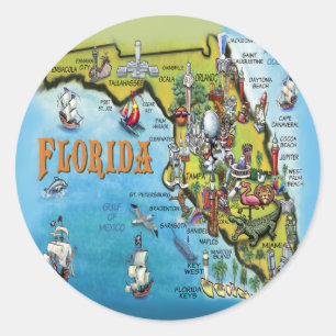 Adesivo Mapa dos desenhos animados de Florida