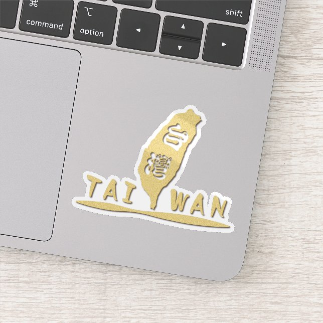 Adesivo Mapa Dourado de Taiwan (Detalhe)