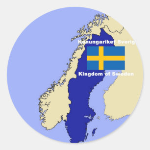 Adesivo Mapa e Sinalizador da Suecia