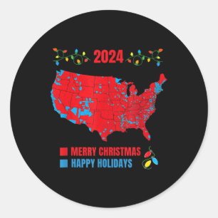 Adesivo Mapa Eleitoral 2024 Merry Christmas Trump Landslid