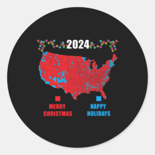 Adesivo Mapa Eleitoral 2024 Merry Christmas Trump Landslid