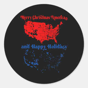 Adesivo Mapa Eleitoral 2024 Merry Christmas Trump Landslid