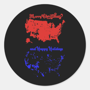 Adesivo Mapa Eleitoral 2024 Merry Christmas Trump Landslid