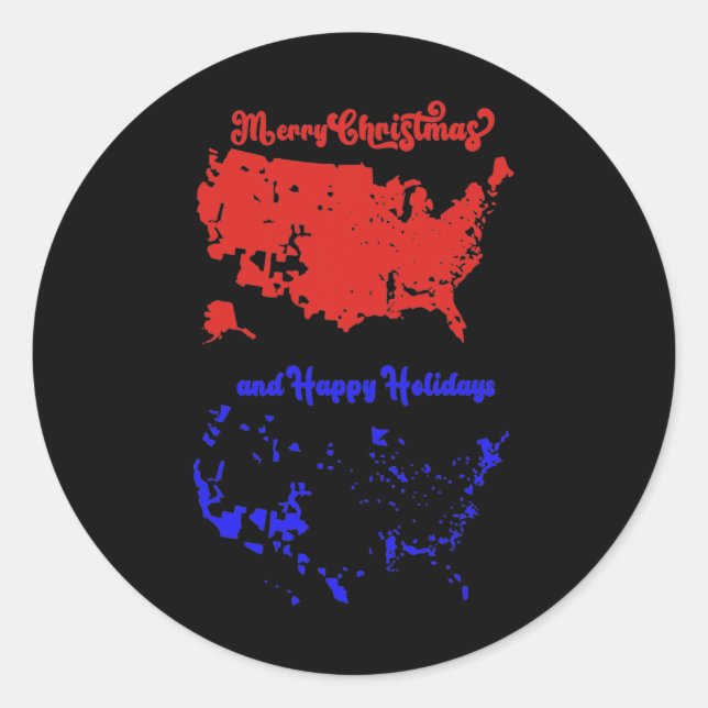 Adesivo Mapa Eleitoral 2024 Merry Christmas Trump Landslid (Frente)