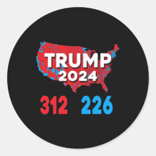 Adesivo Mapa Eleitoral 2024 Trump 312 Eleições Vermelhas 2