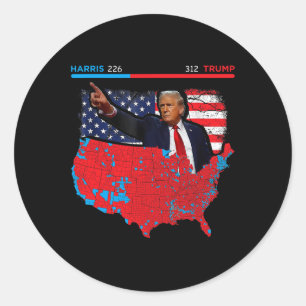 Adesivo Mapa Eleitoral 2024 Trump 312 Red 2024 Res Eleitor