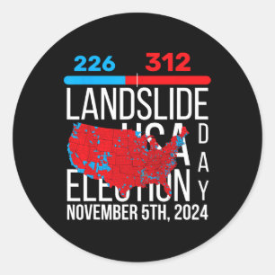 Adesivo Mapa Eleitoral 2024 Votação Final 312 Trump Landsl
