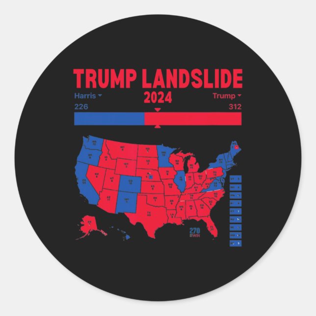 Adesivo Mapa Eleitoral 312 do Mapa Vencedor de Trump Lands (Frente)