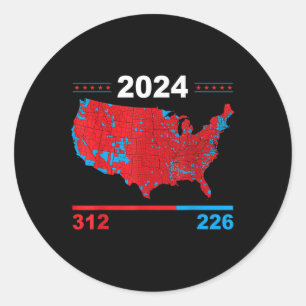 Adesivo Mapa Eleitoral Trump 312 Red 2024 Resultados Eleit