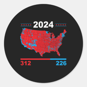 Adesivo Mapa Eleitoral Trump 312 Red 2024 Resultados Eleit