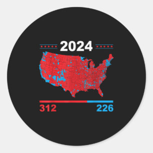 Adesivo Mapa Eleitoral Trump 312 Red 2024 Resultados Eleit