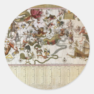 Adesivo Mapa Estelar da Constelação de Vintage por Backer