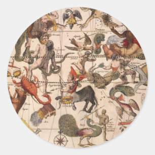 Adesivo Mapa Estelar de Constelações Antigas por Backer e 