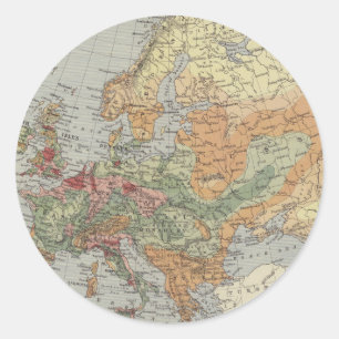 Adesivo Mapa europeu da densidade populacional  