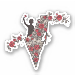 Adesivo mapa floral palestino