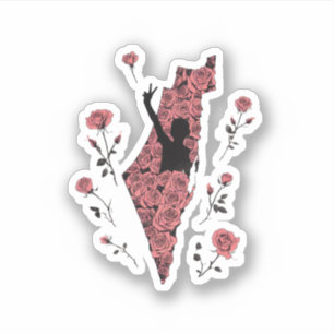 Adesivo mapa floral palestino