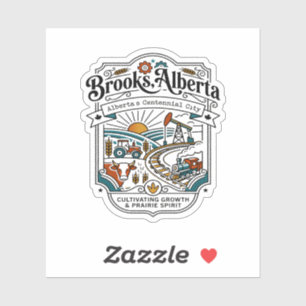 Adesivo Mapa Ilustrado de Brooks Alberta Canadá