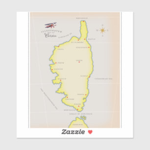 Adesivo Mapa ilustrado de Ibiza