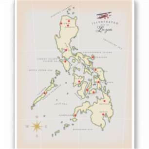 Adesivo Mapa ilustrado de Luzon mapa das Filipinas