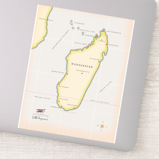 Adesivo Mapa ilustrado de Madagáscar (Detalhe)