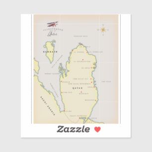 Adesivo Mapa Ilustrado do Barém