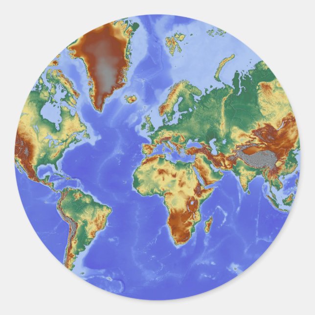 Adesivo Mapa Internacional da Geografia Mundial (Frente)