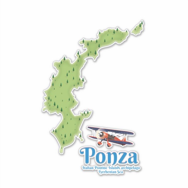 Adesivo Mapa italiano de Ponza. (Frente)