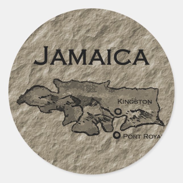 Adesivo Mapa Jamaica (vintage) (Frente)