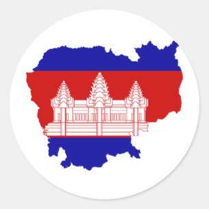 Adesivo Mapa KH da bandeira de Cambodia