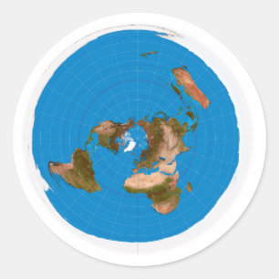 Adesivo Mapa liso da terra - projeção equidistante