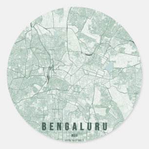 Adesivo Mapa Minimalista da Cidade de Bengaluru Índia