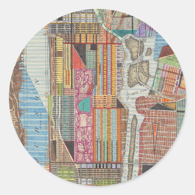 Adesivo Mapa moderno de Nova Iorque III (Frente)