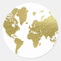 Mapa Mundial Clássico de Casamento Elegante a Ouro